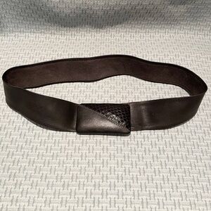 Vintage Adjustable Black Leather Belt